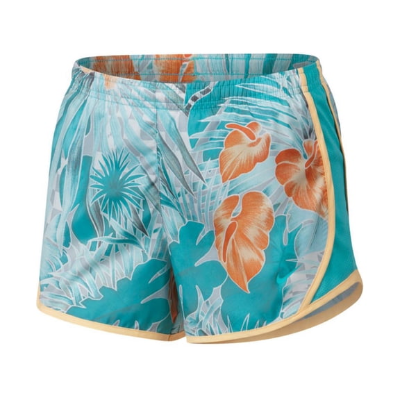 Nike Big Girls Printed Dri-fit Tempo Shorts, Cabana Aqua, Size Small