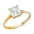 thumbnail image 2 of 14k White Gold Princess 1.0 ct CZ Double Wire Soliatre Engagement Ring, 2 of 2