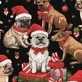 thumbnail image 6 of HAOXIT Christmas Pug Dog Table Cloth Waterproof Round Tablecloth Washable Table Cover for Kitchen Outdoor Party Wedding 54-58, 6 of 8