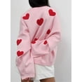 thumbnail image 4 of Musuos Women's Autumn Winter Knit Sweater Casual Long Sleeve Crewneck Heart Embroidery Loose Knitwear, 4 of 9