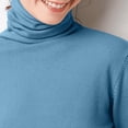thumbnail image 3 of Aricy Turtleneck Sweater for Women Solid Color Casual Knitted Cotton Long Sleeve Warm Wool Tops Slim Fit Pullover Basic Tops Jumpers Blouse, 3 of 4
