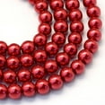thumbnail image 1 of 1Strand Baking Painted Glass Pearl Bead Strands Pearlized Round FireBrick 3~4mm Hole: 0.5mm about 195pcs/strand 23.6 inch, 1 of 4