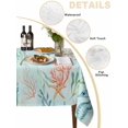 thumbnail image 5 of Teal Red Coastal Rectangle Tablecloth, Nautical Seahorse Beach Coral Starfish Waterproof & StainResistant Tablecloth, Washable Oil-proof Table Cover for Dining/Party/Wedding/Camping/Buffet 52x70 In, 5 of 9