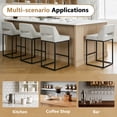 thumbnail image 2 of ClinQ Counter Height Bar Stools Set of 2, Hollow Back Kitchen Island Barstools, Upholstered Linen Fabric Counter Stools with Metal Frame, Gray, 2 of 7