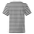 thumbnail image 4 of Men'S Classic Horizontal Striped Crew Neck Short Sleeve T Shirt Casual Loose Fit Tops For Summer Daily Wear And Vacation,White,XXL, 4 of 4