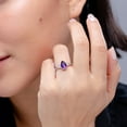 thumbnail image 3 of ANGARA Natural Pear-Shaped 1.05 ct Amethyst Ring with Diamonds in 925 Sterling Silver for Women (Size-9x6mm) | February Birthstone, Anniversary, Jewelry Gift for Women | Natural Amethyst Ring, 3 of 11