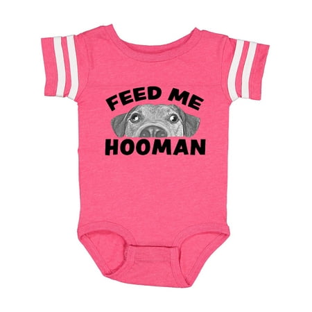 

Inktastic Goofy Dog-Feed Me Hooman Gift Baby Boy or Baby Girl Bodysuit