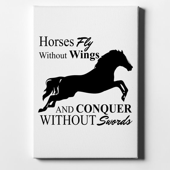 Horses Fly Without Wings - 8" x 10" - Decorative Canvas Wall Art - White Edge - 5/8" Gallery Wrapped