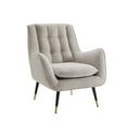 thumbnail image 6 of Art Leon Tufted Wingback Chair, Velvet Deep Upholstered Accent Chair for Living Room, Off-White, 6 of 9