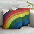 thumbnail image 3 of PHYHOO AVOIN Happy St Patricks Day Saying Throw Pillow Cover, Watercolor Rainbow Lucky Clover Cushion Case for Sofa Couch, 3 of 5