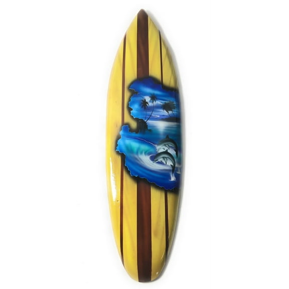 Surfboard w/ Dolphins 20" - Surf Decor Hawaii - Trophy | #lea05b50