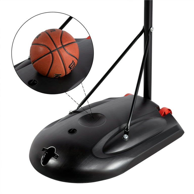 Yaheetech 7.2-9.2ft Height-Adjustable Basketball Hoop System Black