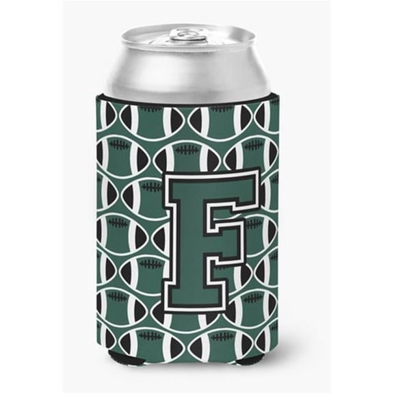 Letter F Football Green & White Can or Bottle Hugger