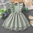 thumbnail image 5 of HAYIMI Child Summer Girls Dress With Mesh Floral Lace Trim Sleeveless Party Style For Warm Weather O-Neck Holiday Dresses, 5 of 8