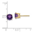 thumbnail image 2 of 14k Yellow Gold Post 6mm Amethyst Earrings 6x6mm Wide Stud Earring for Women - 1.50 cwt, 2 of 2