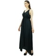 thumbnail image 6 of Bimba Women's Long Maxi Cotton Beach Dress Drawstring Waist Strappy Resort Dresses, 6 of 9