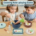 thumbnail image 7 of Play Food Set, Kids Kitchen Play Set, Wooden Play Food Set for Kids Kitchen with Pots and Pans Cookware Cutting Play Food, Toy for Girls Boys 3-8 Year, 7 of 7