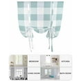 thumbnail image 6 of Aqua Plaid Tie Up Curtains for Window, Thermal Insulated Balloon Shade Adjustable Rod Pocket Curtains Valance Panels for Kitchen Bathroom Cafe 52 x 45 Spring Summer Farmhouse Buffalo Checkered, 6 of 6