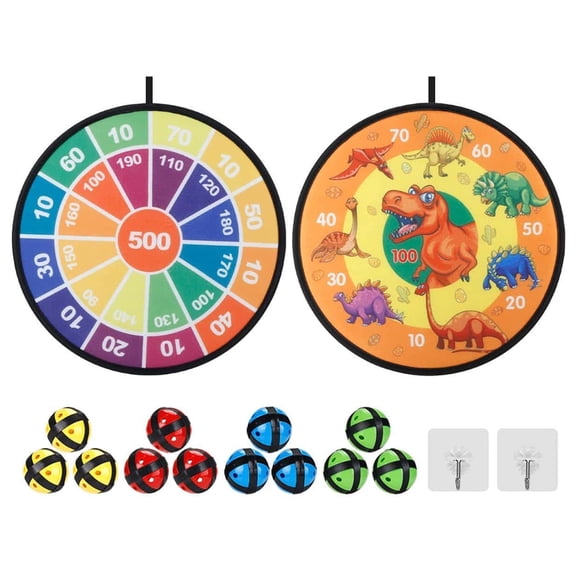 WOBOX Kid Safe Soft Dartboard Target Toss Game Set with Sticky Balls, Indoor Outdoor Family Fun, Multicolor, 35cm