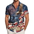 thumbnail image 2 of UngA 250th Anniversary Shirt, Men's 4th of July American Flag Patriotic T Shirts Short Sleeve Button Up USA Memorial Day Shirts Blue,XXL, 2 of 6
