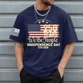 thumbnail image 2 of KPOPLK Men's Tee Shirt 1776 Independence Day 4th of July USA Graphic Flag Print T-Shirt（Dark BlueM）, 2 of 5