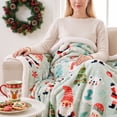 thumbnail image 5 of Sahpxhe Christmas Throw Blanket, Gnome Santa Snowman Polar Bear Pattern Soft Warm Fluffy Blanket for Sofa Bed Indoor Home Decor, 5 of 6