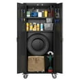 thumbnail image 5 of Garvee Rolling Cabinet Storage, 71.7" Locking Metal Cabinet with Adjustable Shelves and Door Pegboard for Garage, Workshop, Home Office, Black, 5 of 7