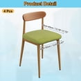 thumbnail image 2 of Juego de 4 fundas para sillas de comedor, fundas elásticas lavables para asientos de sillas, protector de cojín para comedor, hotel, cocina, banquete, verde, 2 of 6