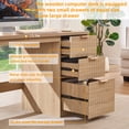 thumbnail image 4 of Fluted Executive Desk, 48" Modern Wood Office Desk with File Drawer & Metal Handles, Home Writing Study Computer Table for Work Study, Natural, 4 of 9
