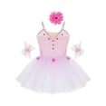 thumbnail image 3 of YONGHS Kids Girls Ballet Camisole Skirted Leotard Ballerina Princess Tutu Dress with Arm Sleeves Pink 13-14, 3 of 7