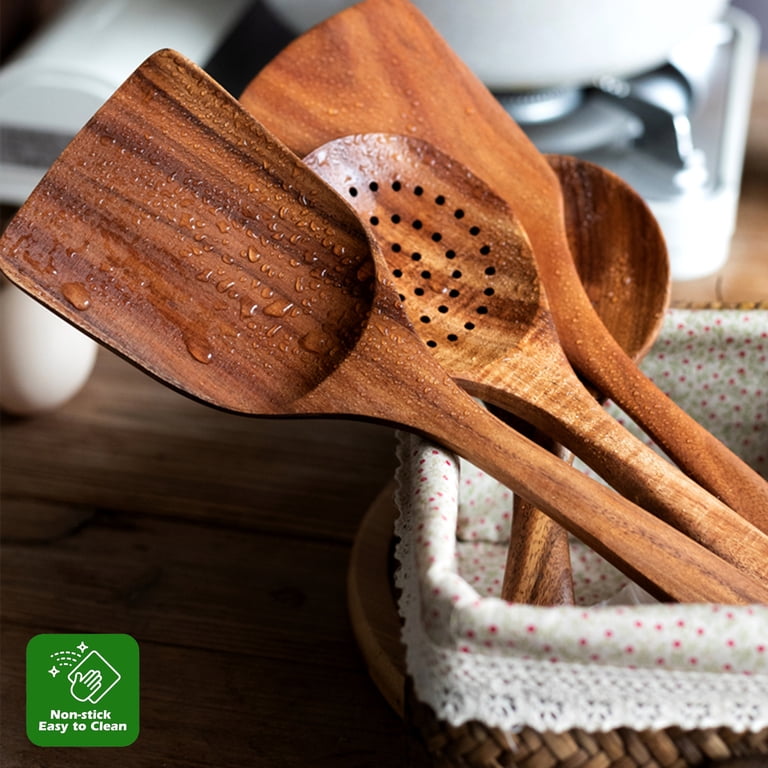 Oannao 10-Piece Teak Wooden Cooking Utensils Set photo 2