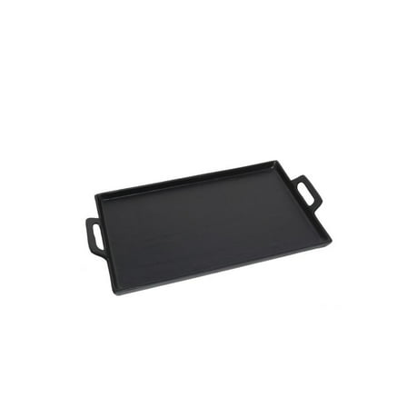 BIDK Home Rectangular Serving Tray with Side Handle - 20" - Black