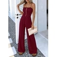 thumbnail image 4 of PRETTYGARDEN Jumpsuits for Women Dressy Summer Sleeveless Travel One Piece Outfits Spring Casual Wide Leg Pants Rompers, 4 of 7