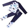 thumbnail image 3 of Tauxra Long Sleeve Rash Guard for Men Swim Shirts Set with Split Design Sun Protection Uv Surfing Top and Boardshorts, Upf 50+ Beach Swimming Diving Tee and Pant for Adult Men, 3 of 5