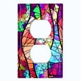 thumbnail image 2 of Metal Light Switch Plate Outlet Cover (Stained Glass Window Tile Pattern GLA003), 2 of 15