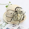 thumbnail image 2 of LinYooLi Organza Hat for Women Flower Wide Brim Hat for Wedding Tea Party Costume, 2 of 5