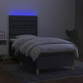 thumbnail image 4 of vidaXL Box Spring Bed with Mattress&LED Dark Gray 39.4"x79.9" Twin XL Fabric, 4 of 6