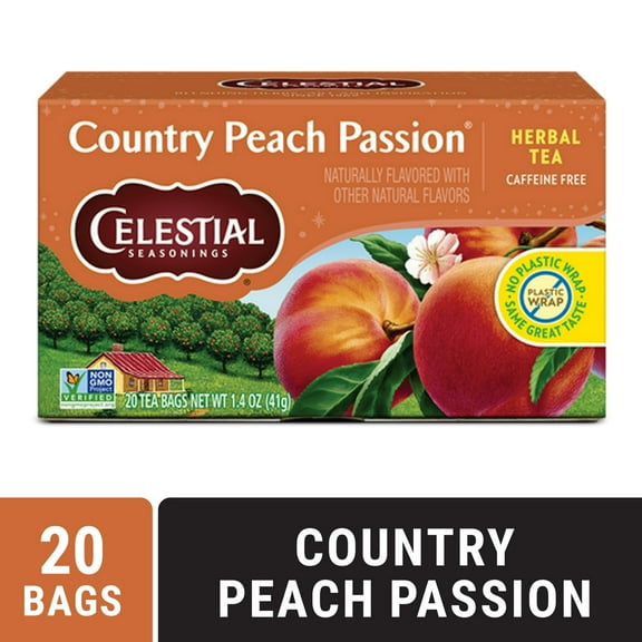 Celestial Seasonings Country Peach Passion Caffeine-Free Herbal Tea Bags (20 Count) (Pack of 4)