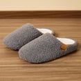 thumbnail image 3 of Slippers for Women Indoor Nonslip Flat Slip on Shoes Fuzzy Warm Winter Casual Lightweight Bedroom House Slides Grey Size 7.5, 3 of 6