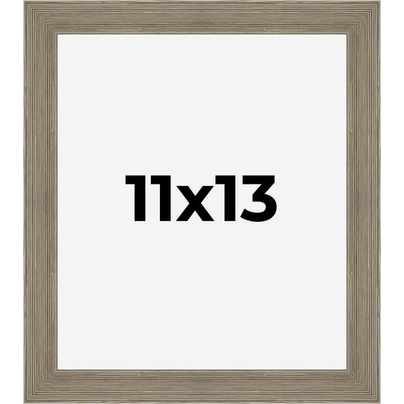 11x13 Frame Gray Barnwood Rustic Solid Wood Picture Frame | 1.5 Inch Moulding Width | Includes UV