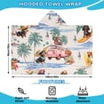 thumbnail image 2 of Dachshunds Tropical Beach Hooded Bath Towel，60"x35" for Ages 3 To 12 Kids, Quick Dry Lightweight Soft Microfiber Hood Beach Towel Cover Up for Kids, 2 of 7