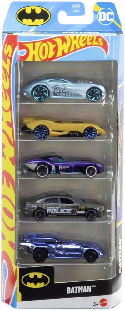 Hot Wheels DC Batman™ Bundle of 2 x 5-Packs Die-Cast Toy Cars, Includes Batmobile, SWAT Van, Batplane, Ages 3+