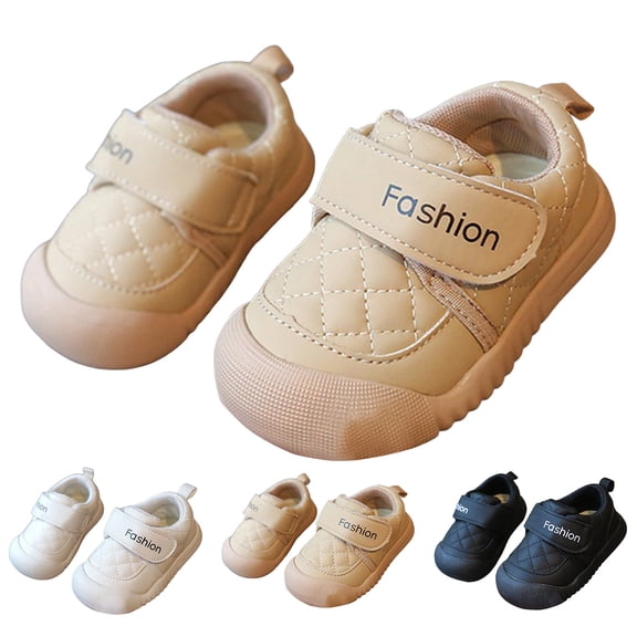 Dakaela Toddler Shoes Boys Girls Slip on Sneakers Baby Soft Sole Walking Crib Shoes Little Kid Indoor Outdoor with Hook and Loop Black Size 3.5