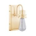thumbnail image 3 of Aspen Creative 62301, Bathroom Vanity 1 Lights Fixture 4-1/2"W x 8-1/2"H x 4-1/2"E. Warm Brass Finish, Bulb Not Included, 3 of 8