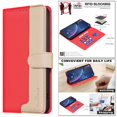 thumbnail image 4 of Premium RFID Blocking Wallet Case for Xiaomi POCO X7 Pro 5G with 3 Card Slots & Stand Red, 4 of 5
