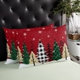 thumbnail image 4 of Red Christmas Tree Throw Pillow Cover, Winter Snowflake Merry Xmas Rectangle Decorative Pillow Case Protector Soft Cushion Cover Lumbar Pillowcase for Couch Sofa Bedroom Car Chair Decor 12x20 Inch, 4 of 8