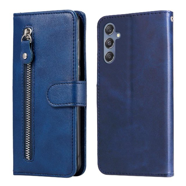 Estuche de Cuero PU con Cierre para Samsung Galaxy M34 5G , Funda Protectora con Billetera y Correa