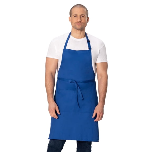 Chef Works Unisex Butcher Apron, Adjustable Bib Cooking Apron with Pocket, Royal