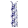 thumbnail image 5 of Gamivast Linen Summer jumpsuit for Women Floral Print Adjustable Strap Jumpsuit Bib Overalls Loose Fit Wide Leg Pants Breathable Soft Comfy Beach Holiday Outfit, 5 of 5