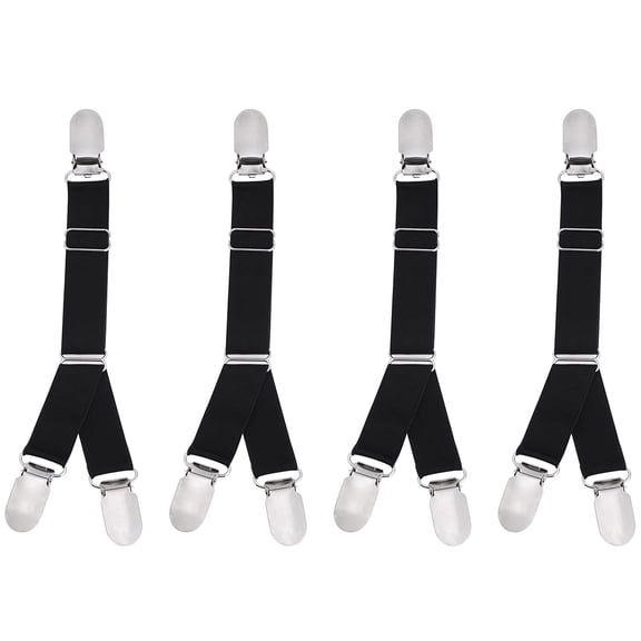 Doomiva Unisex Elastic Adjustable Garter Belts Shirt Stays Holder Socks Fastener Suspender With Duck Black One_Size